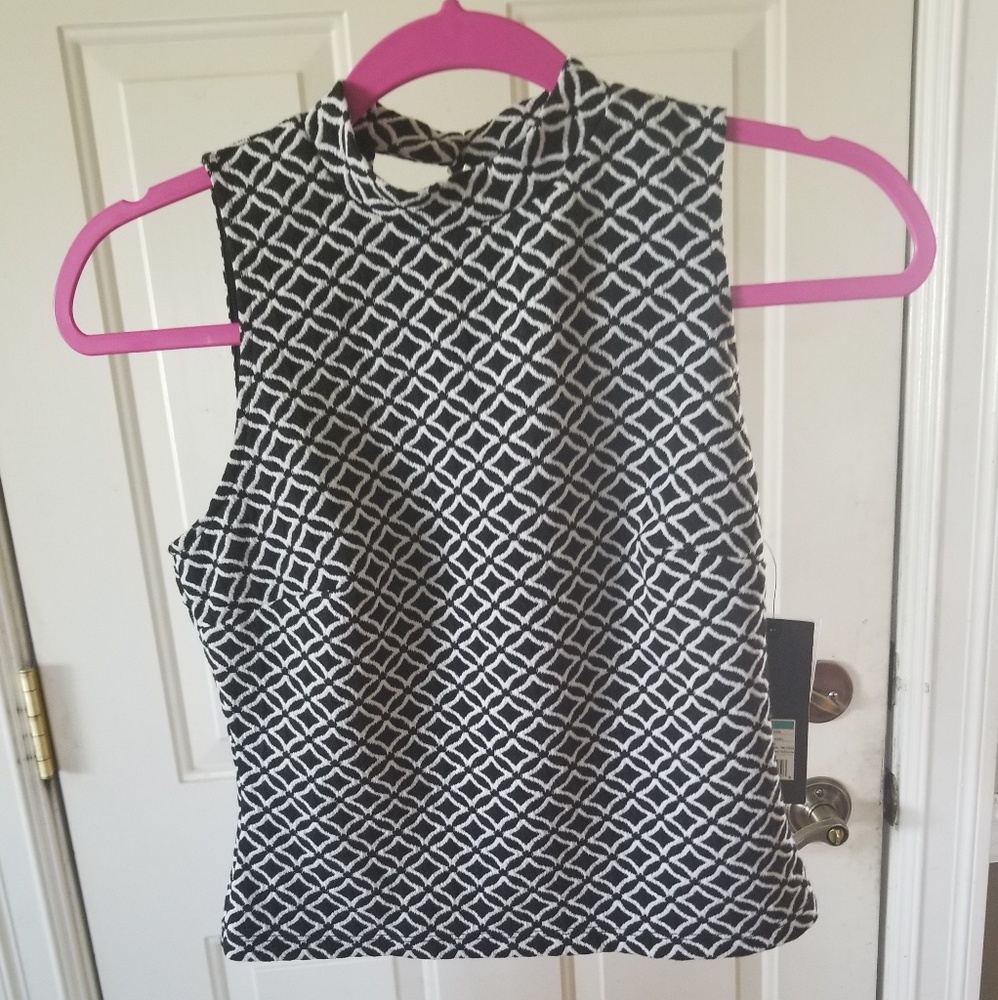Ebony Geometric Pattern Top
